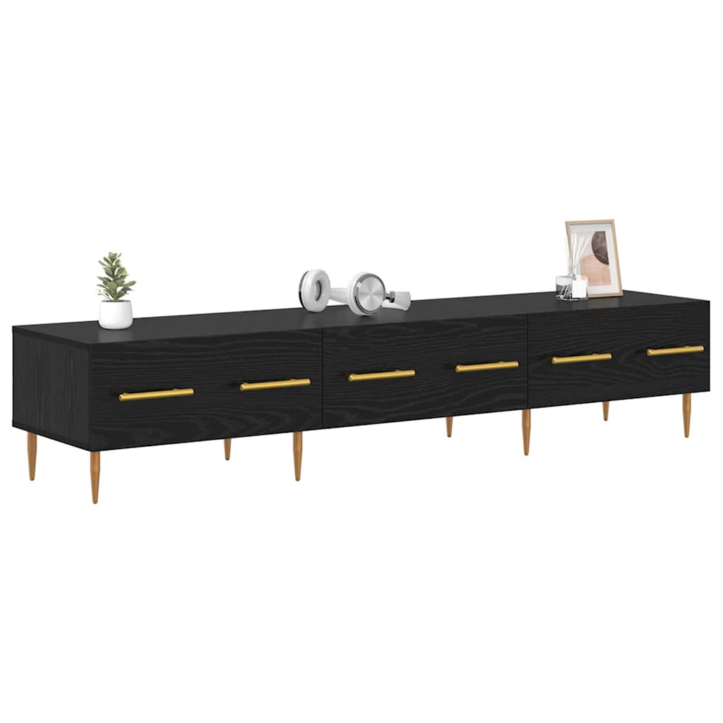 TV-Schränk 150 x 36 x 30 cm Schwarz Eichen-Optik Holzwerkstoff