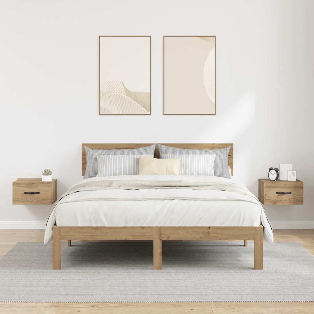 Nachttisch 2 stk. Artisan-Eiche 35 x 35 x 20 cm Holzwerkstoff