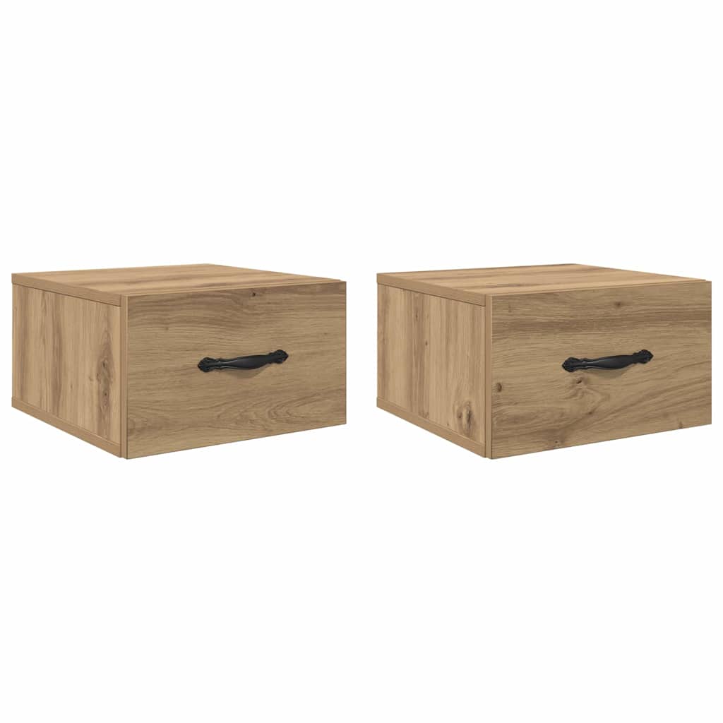 Nachttisch 2 stk. Artisan-Eiche 35 x 35 x 20 cm Holzwerkstoff