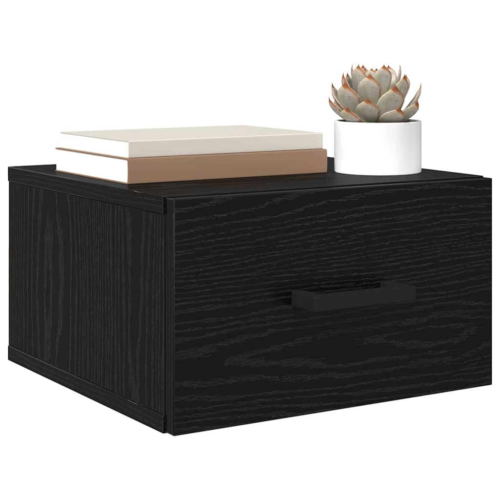 Nachttisch 2 Stk. Schwarz Eichen-Optik 35 x 35 x 20 cm
