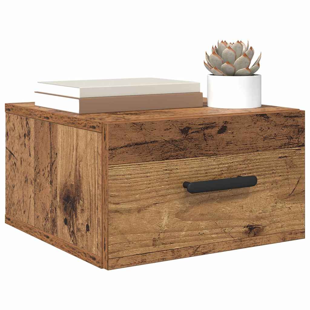 Nachttisch 35 x 35 x 20 cm Holzwerkstoff Altholz