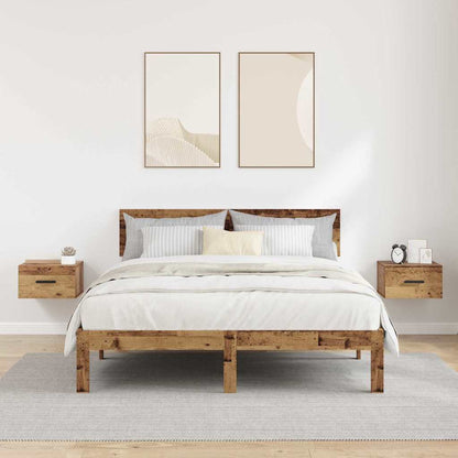 Nachttisch 2 stk. 35 x 35 x 20 cm Holzwerkstoff Altholz