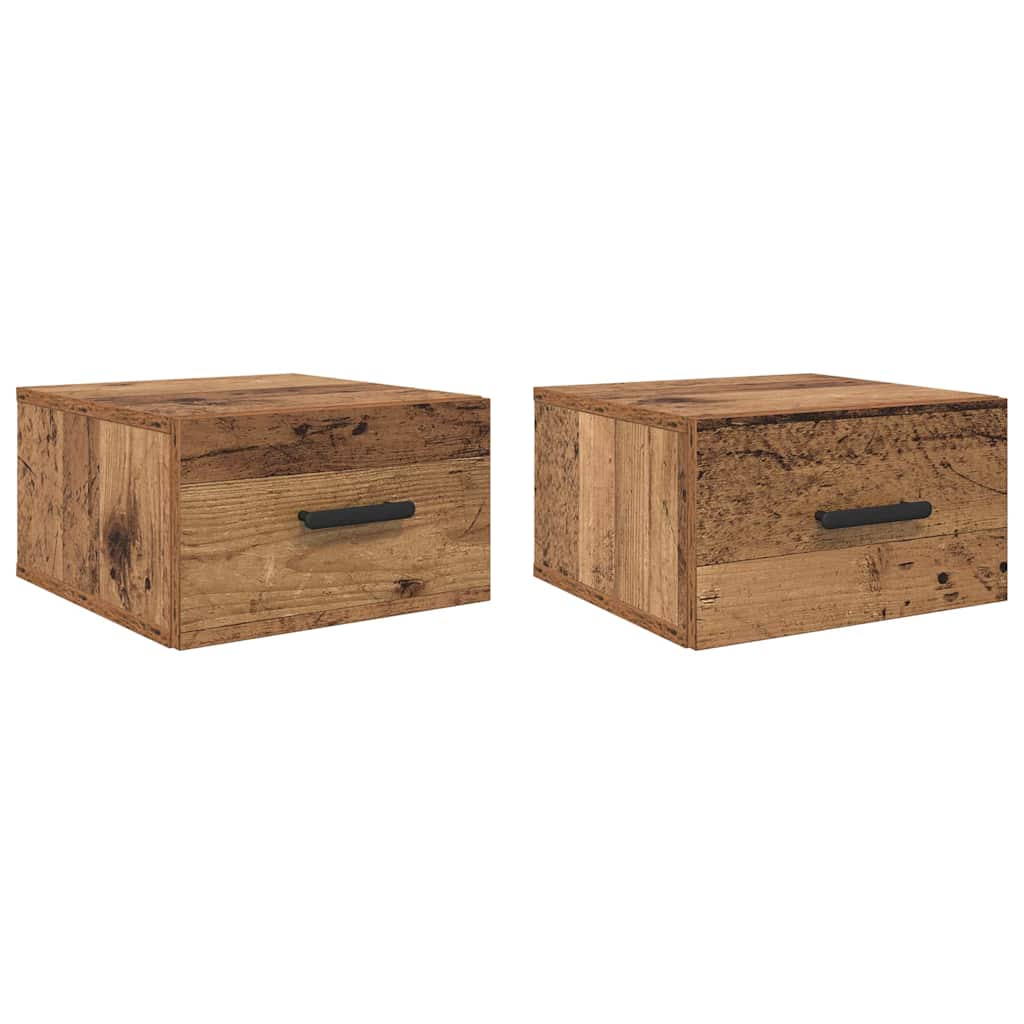 Nachttisch 2 stk. 35 x 35 x 20 cm Holzwerkstoff Altholz