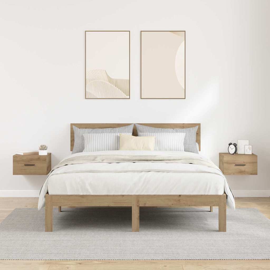 Nachttisch 2 Stk. Artisan-Eiche 35 x 35 x 20 cm Holzwerkstoff