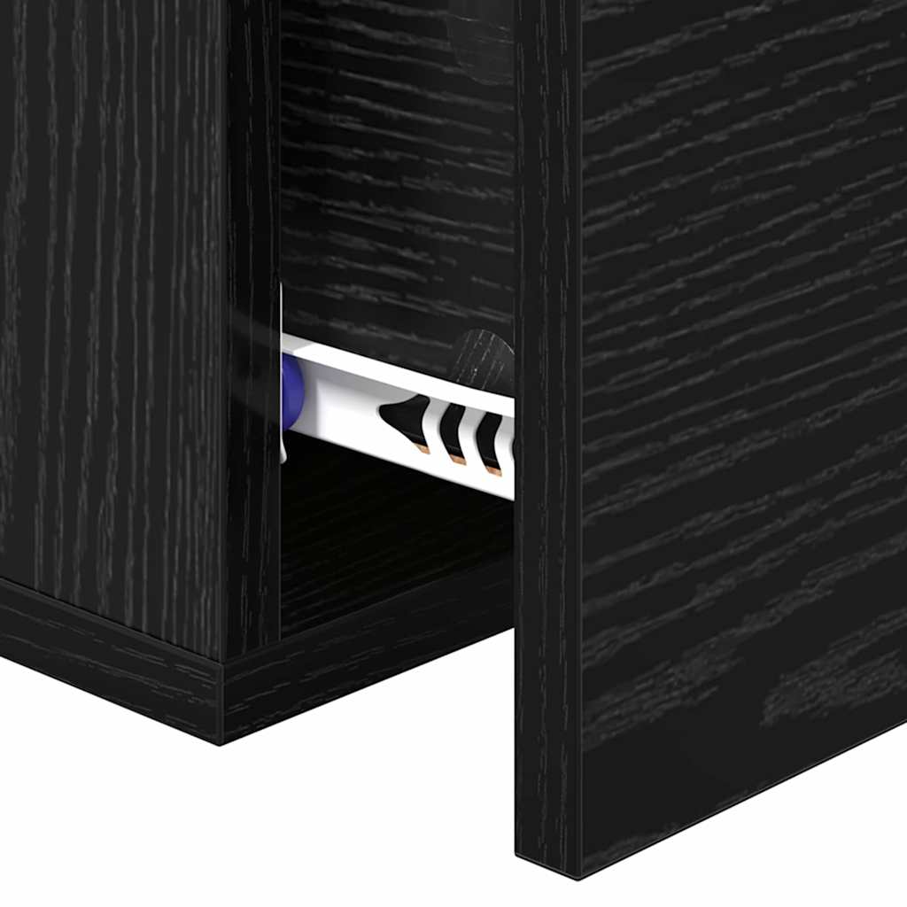 Nachttisch 2 Stk. Schwarz Eichen-Optik 35 x 35 x 20 cm