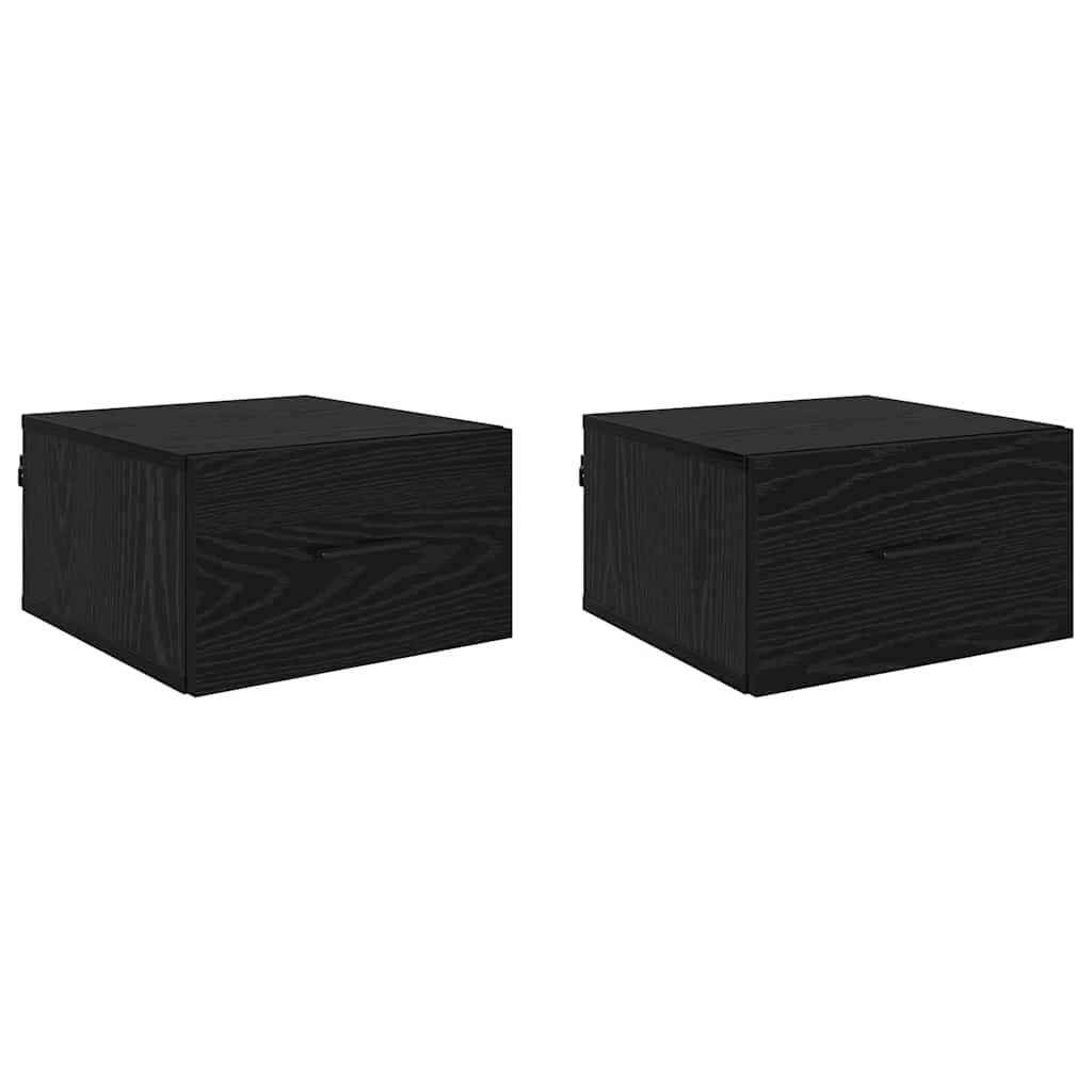 Nachttisch 2 Stk. Schwarz Eichen-Optik 35 x 35 x 20 cm