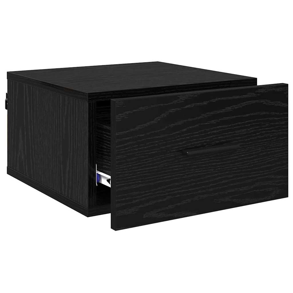 Nachttisch 2 Stk. Schwarz Eichen-Optik 35 x 35 x 20 cm