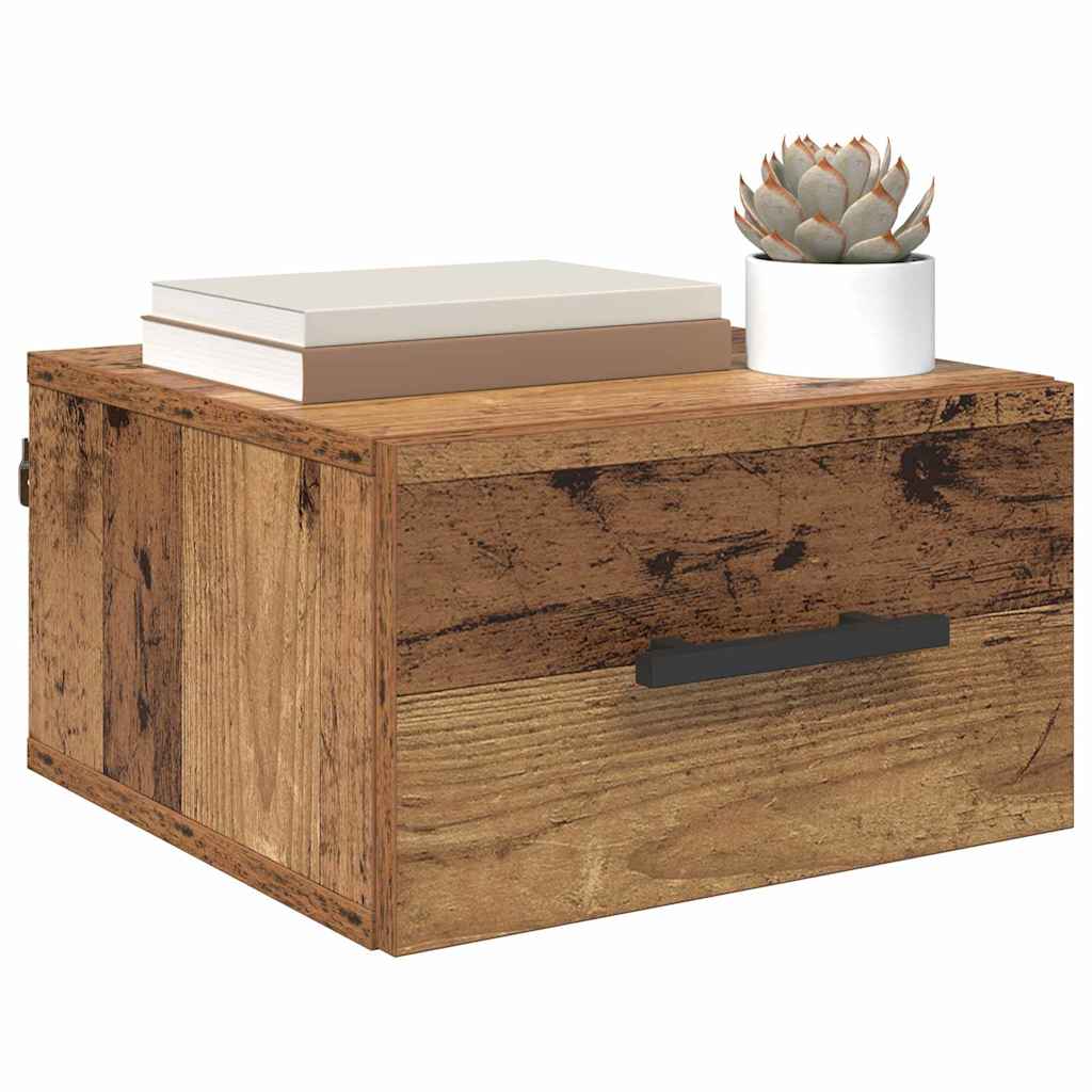 Nachttisch 35 x 35 x 20 cm Holzwerkstoff Altholz