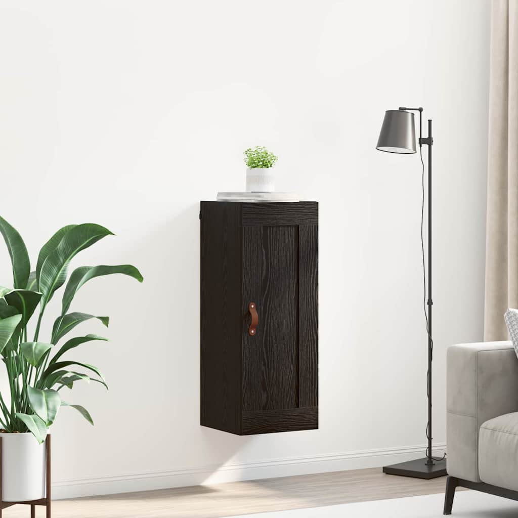 Wandschrank Schwarz Eichen-Optik 34,5 x 34 x 90 cm