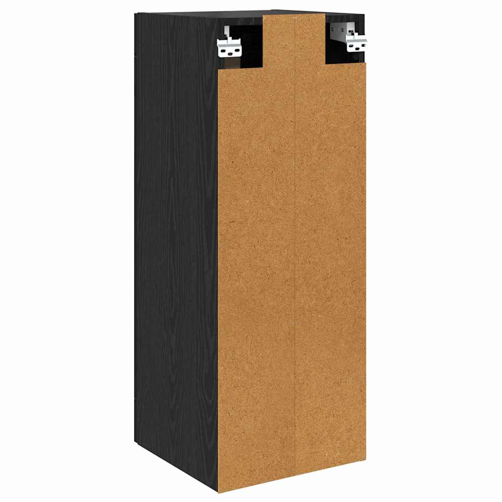 Wandschrank Schwarz Eichen-Optik 34,5 x 34 x 90 cm