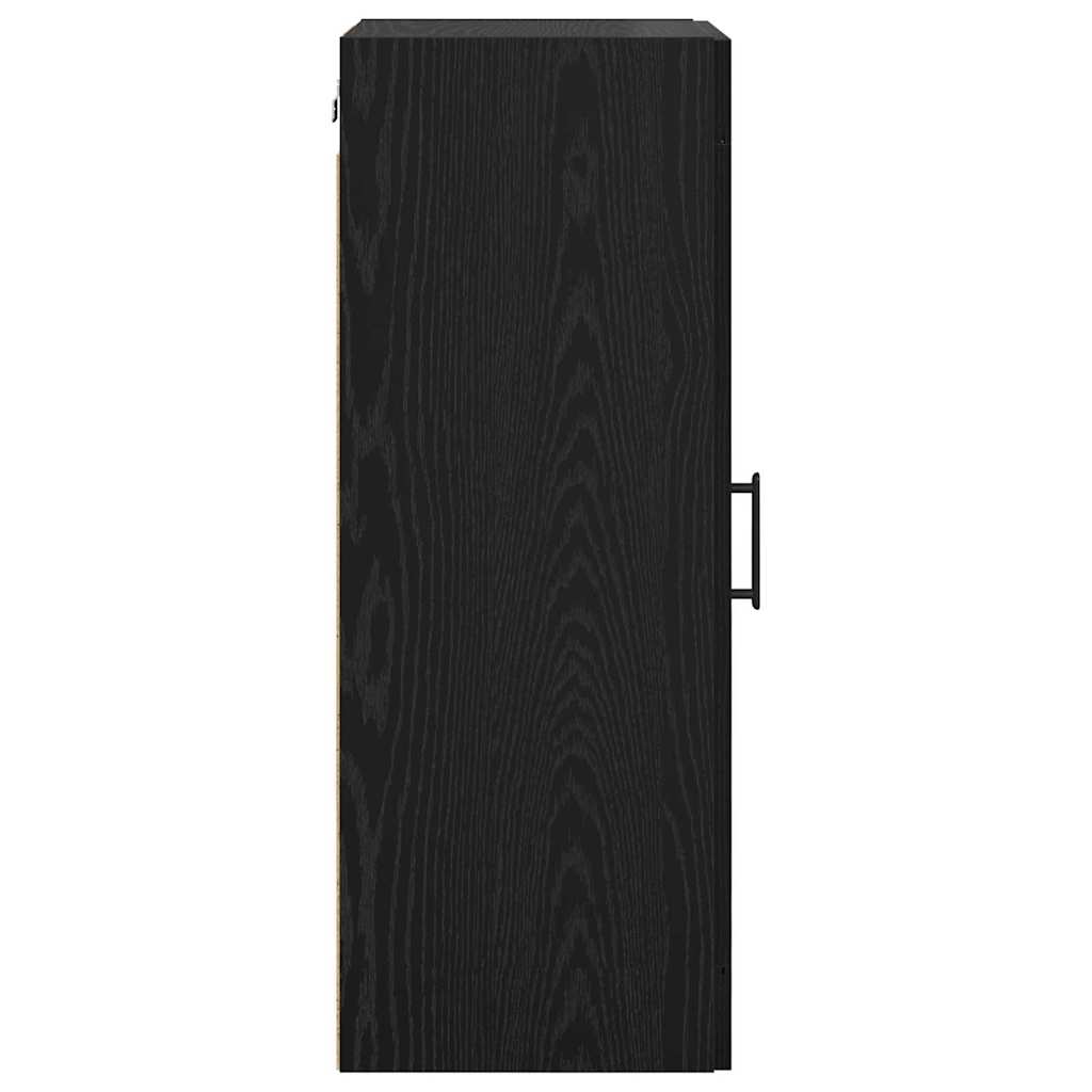 Wandschrank Schwarz Eichen-Optik 34,5 x 34 x 90 cm
