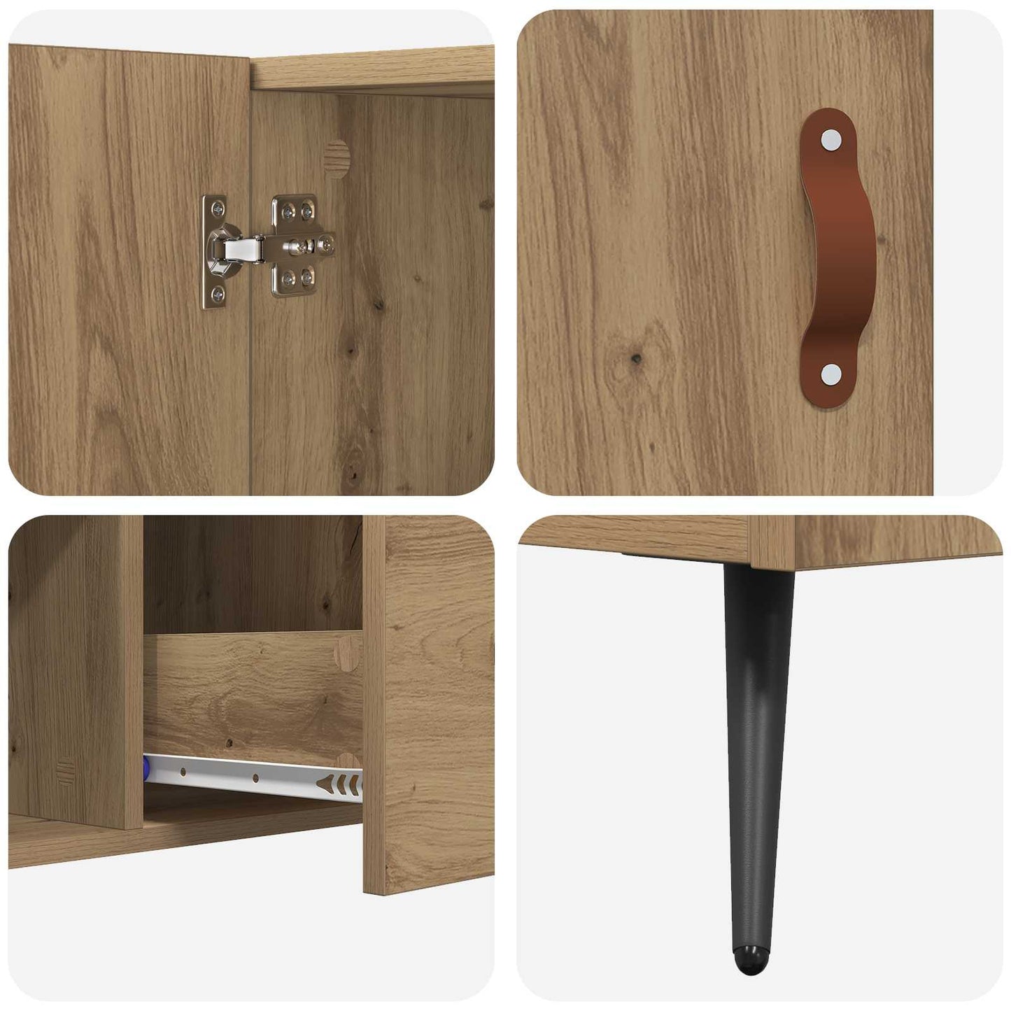 Sideboard Artisan-Eiche 100 x 36 x 60 cm Holzwerkstoff