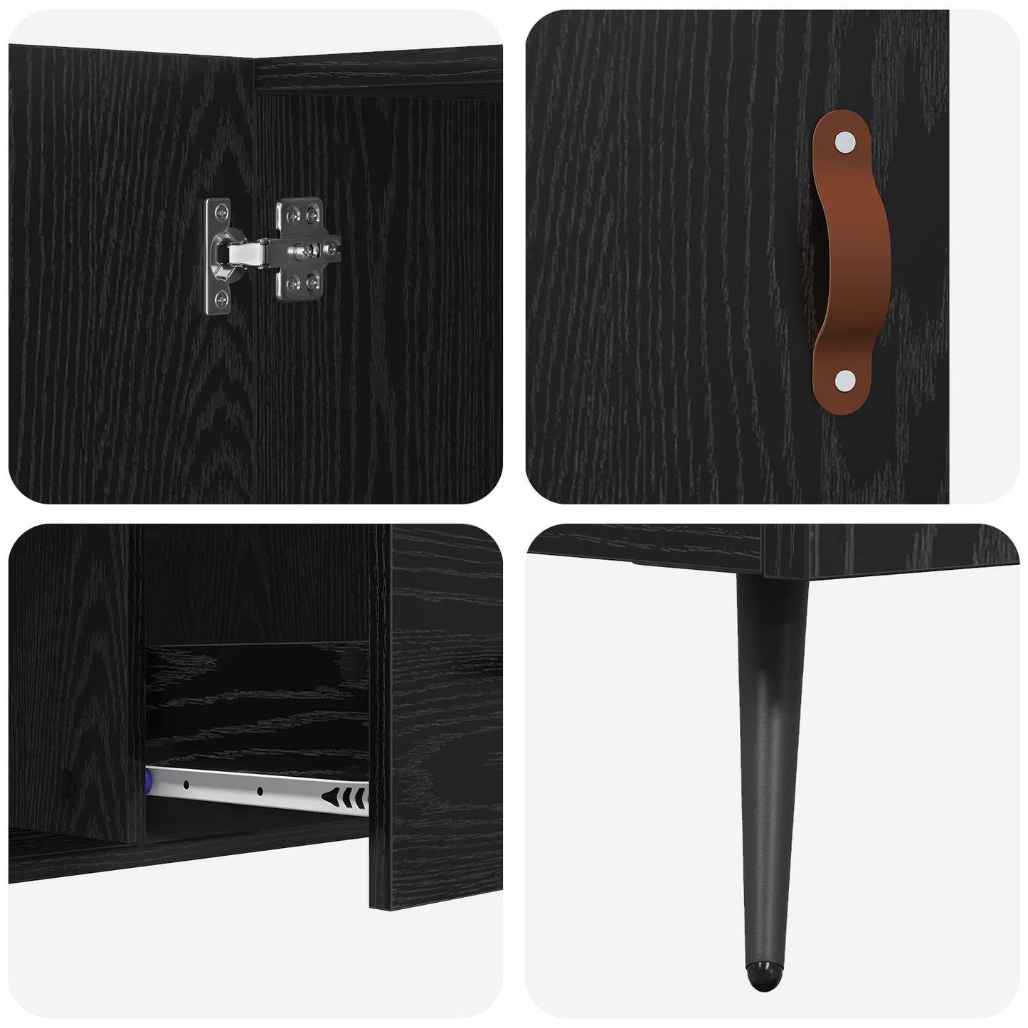 Sideboard Schwarz Eichen-Optik 100 x 36 x 60 cm Holzwerkstoff