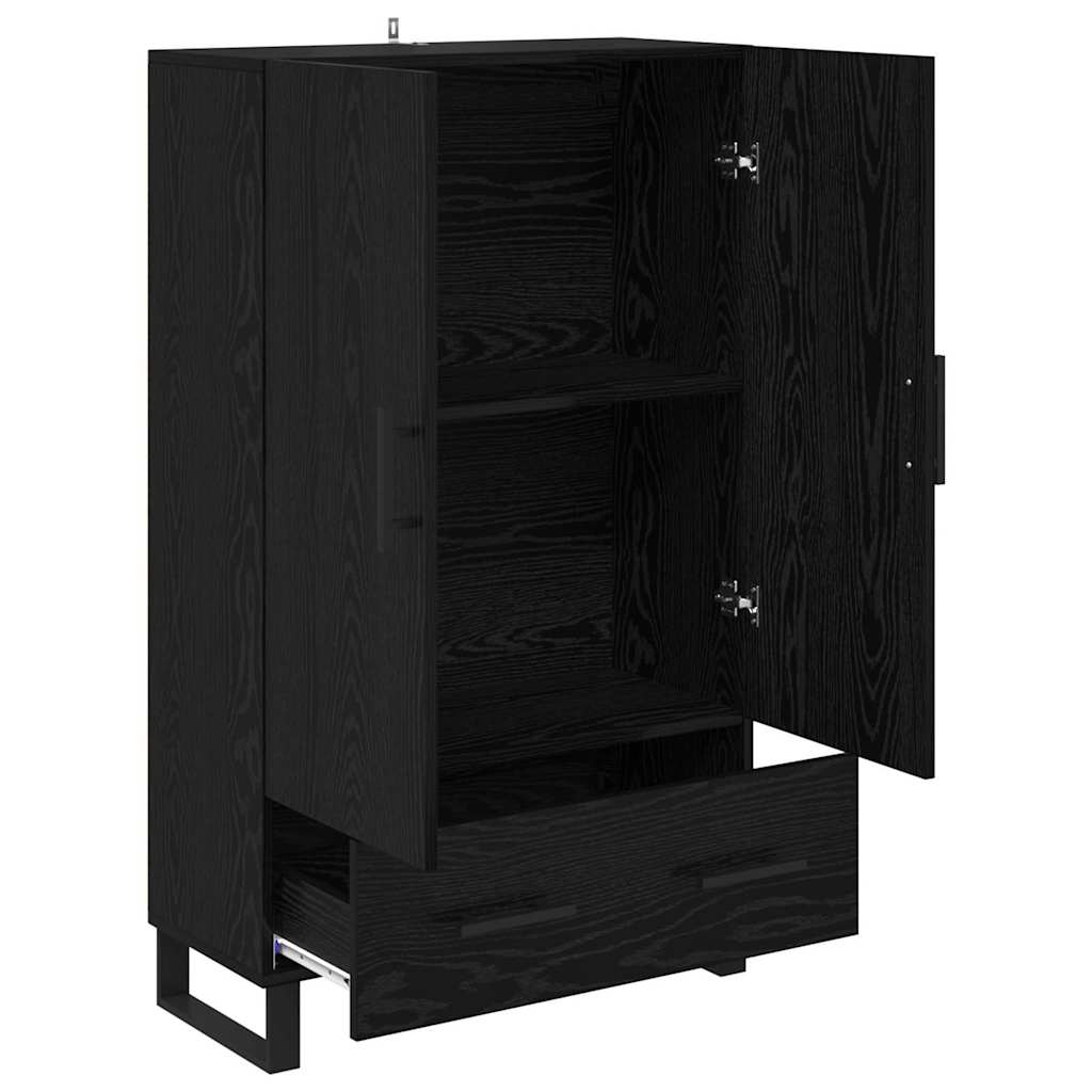 Highboard Schwarz Eichen-Optik 69,5 x 30 x 115 cm Holzwerkstoff