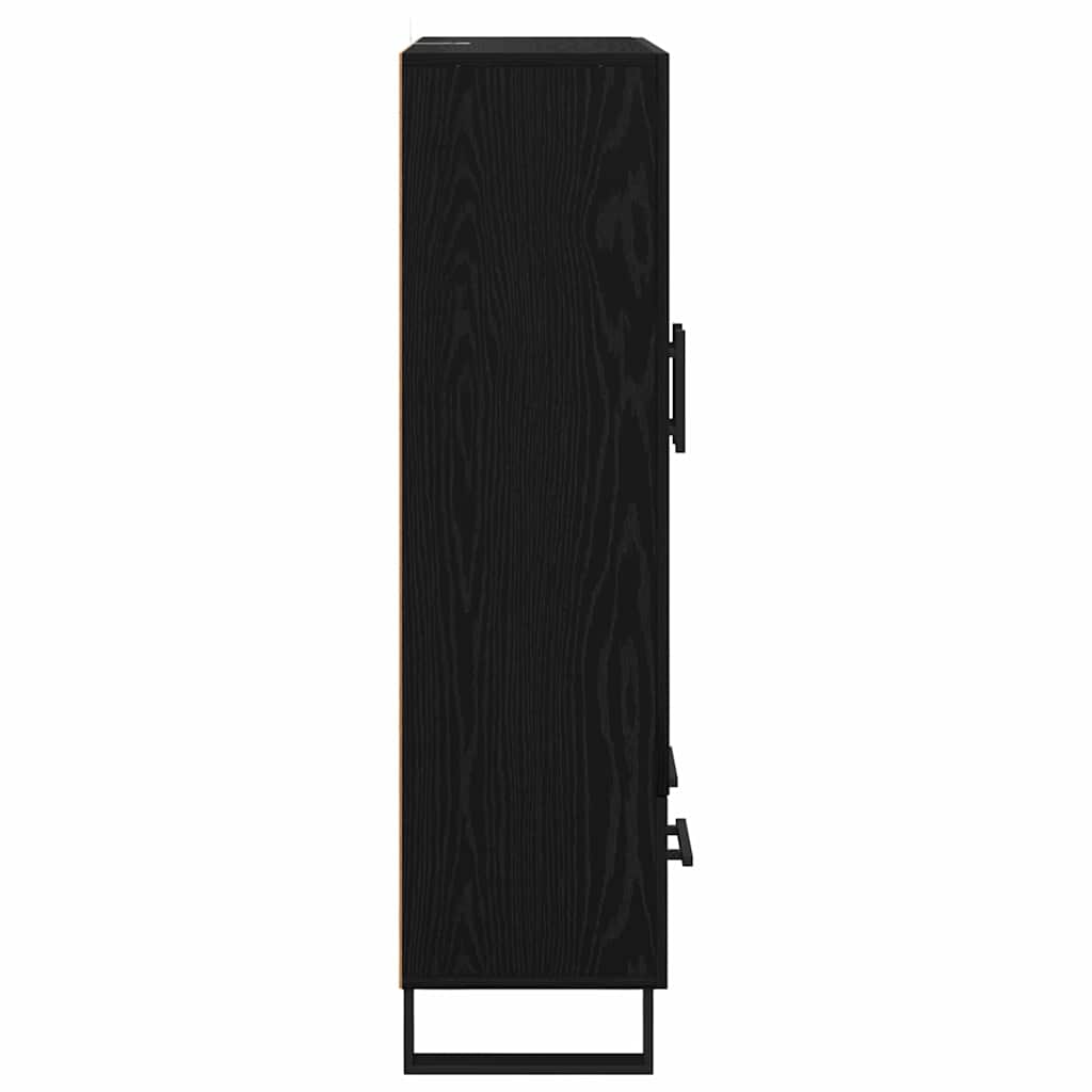 Highboard Schwarz Eichen-Optik 69,5 x 30 x 115 cm Holzwerkstoff