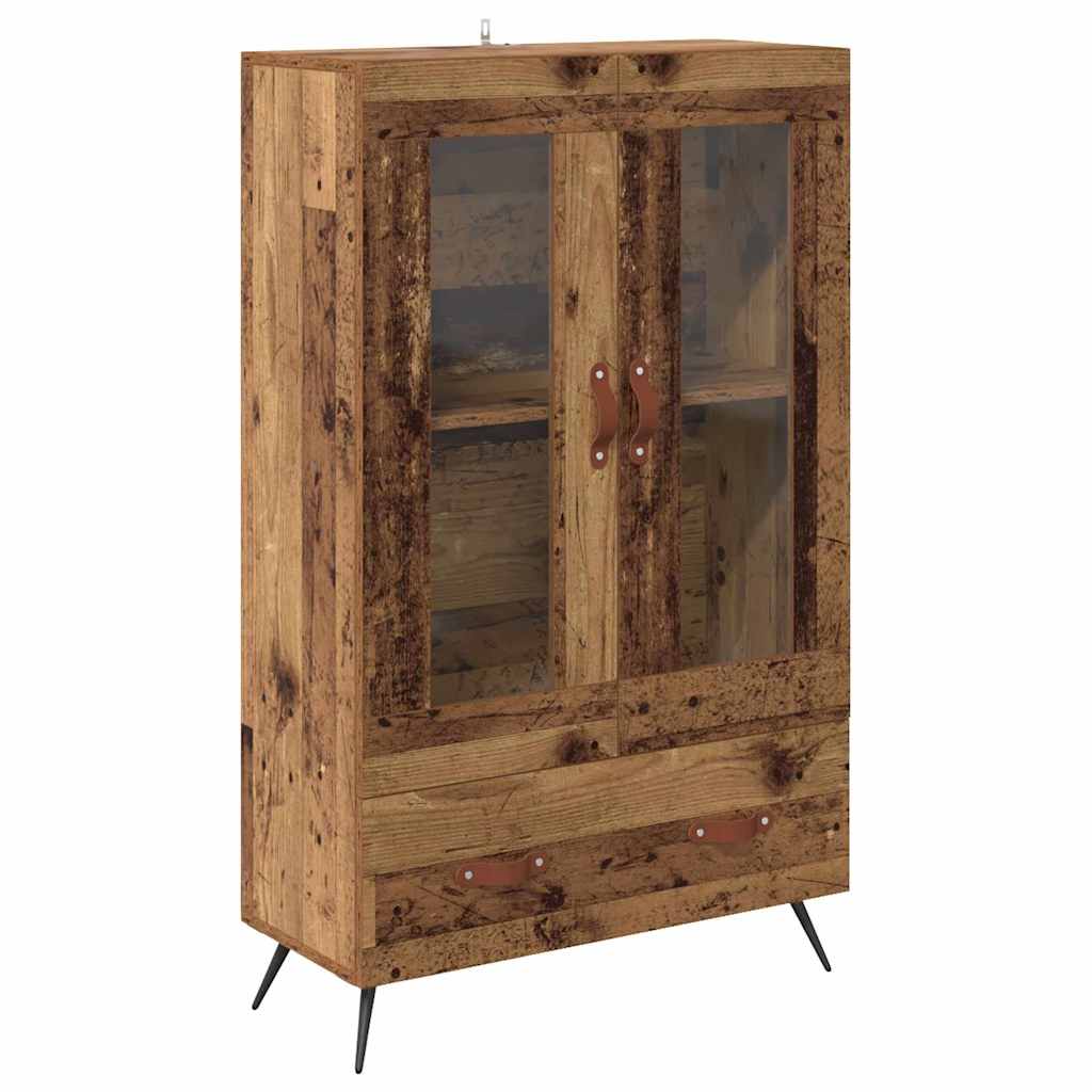 Highboard Altholz 69,5 x 31 x 115 cm Engineered Wood und Glas