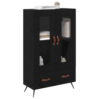 Highboard Schwarz Eichen-Optik 69,5 x 31 x 115 cm