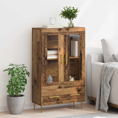 Highboard Altholz 69,5 x 31 x 115 cm Engineered Wood und Glas