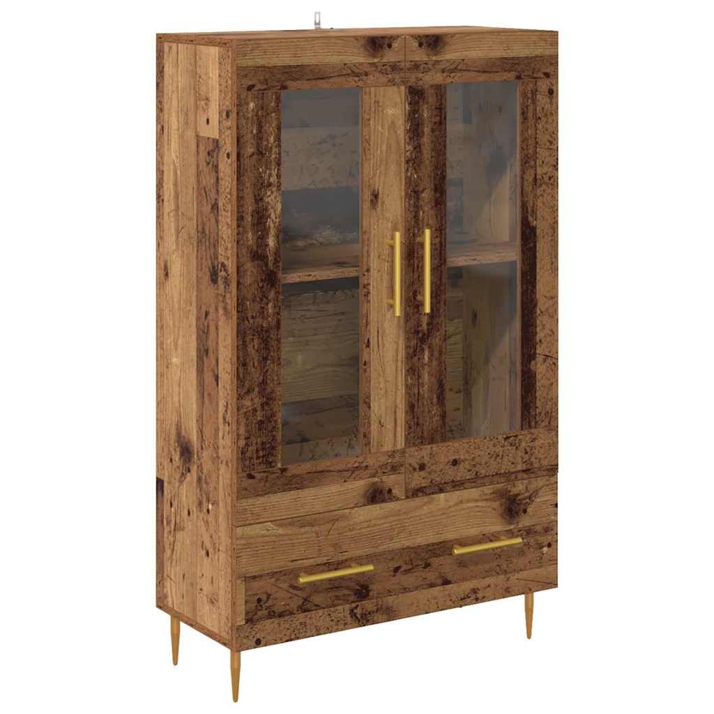 Highboard Altholz 69,5 x 31 x 115 cm Engineered Wood und Glas