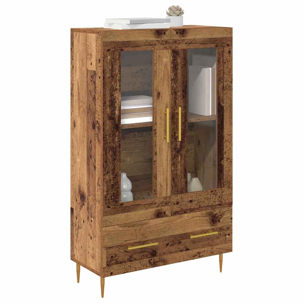 Highboard Altholz 69,5 x 31 x 115 cm Engineered Wood und Glas