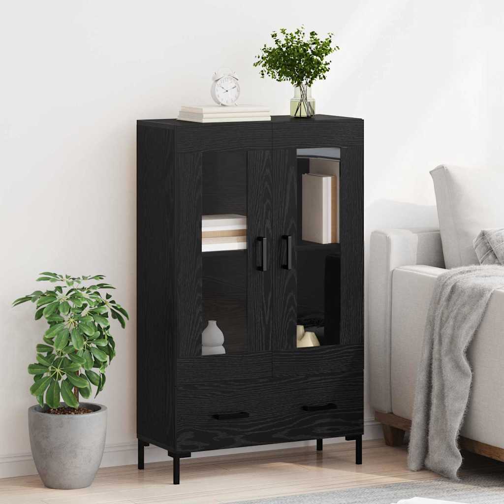 Highboard Schwarz Eichen-Optik 69,5 x 31 x 115 cm Holzwerkstoff