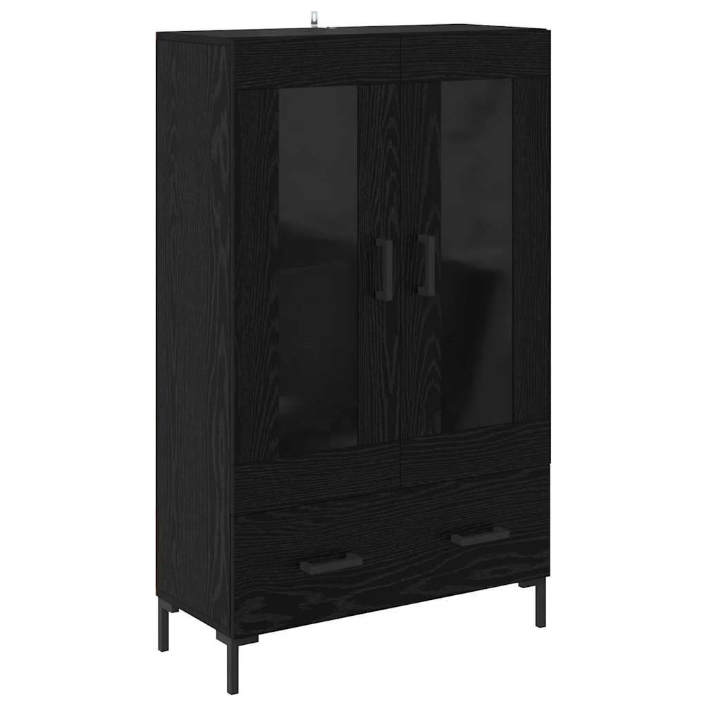 Highboard Schwarz Eichen-Optik 69,5 x 31 x 115 cm Holzwerkstoff