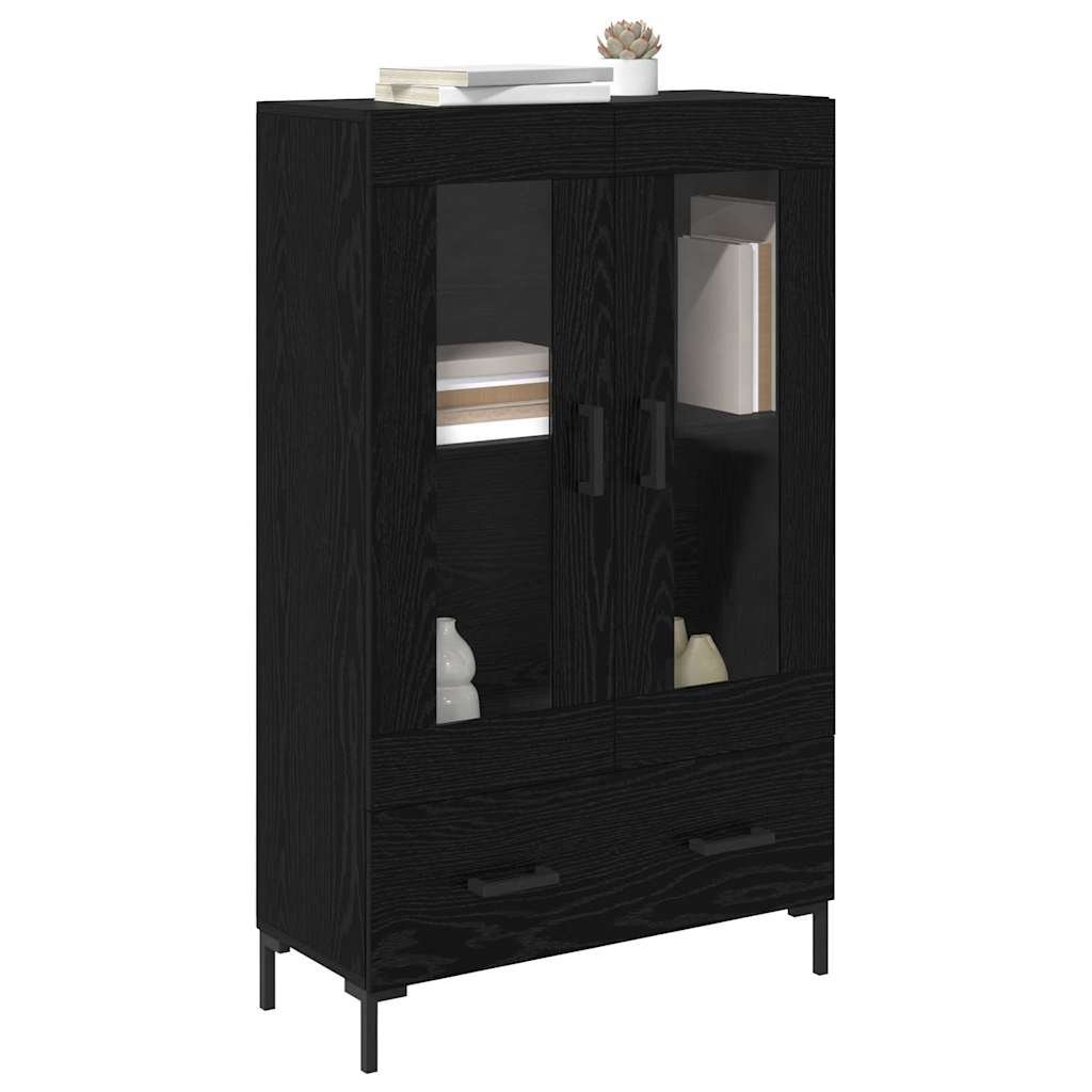 Highboard Schwarz Eichen-Optik 69,5 x 31 x 115 cm Holzwerkstoff
