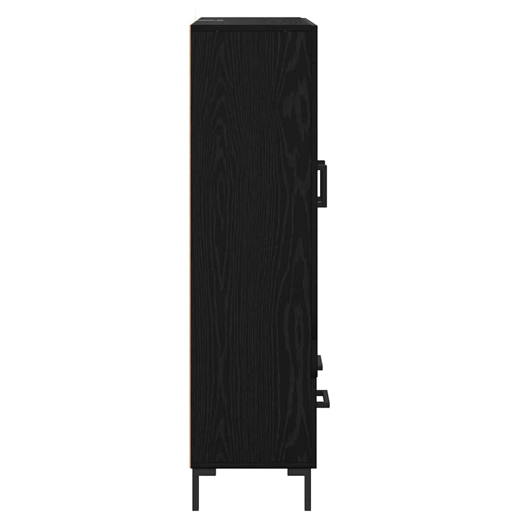 Highboard Schwarz Eichen-Optik 69,5 x 31 x 115 cm Holzwerkstoff