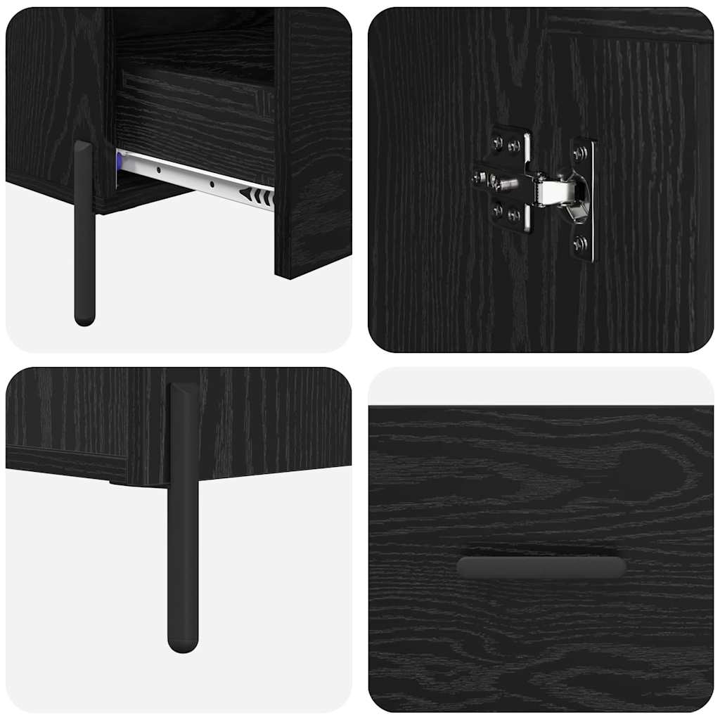 Highboard CORONA Schwarz Eichen-Optik 69,5 x 31 x 115 cm
