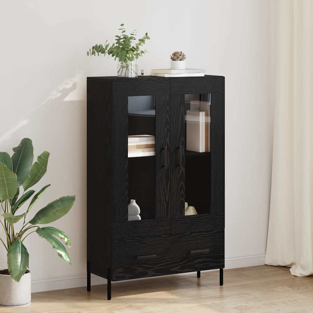 Highboard CORONA Schwarz Eichen-Optik 69,5 x 31 x 115 cm