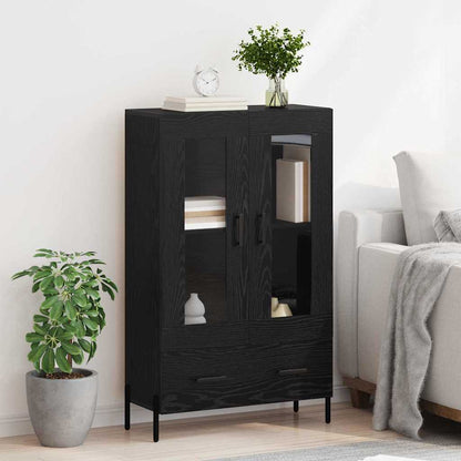 Highboard CORONA Schwarz Eichen-Optik 69,5 x 31 x 115 cm