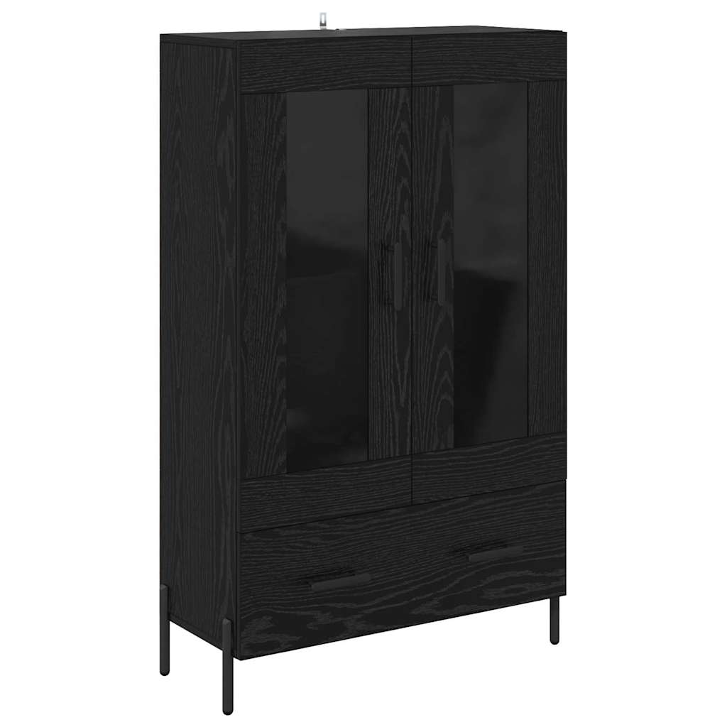 Highboard CORONA Schwarz Eichen-Optik 69,5 x 31 x 115 cm
