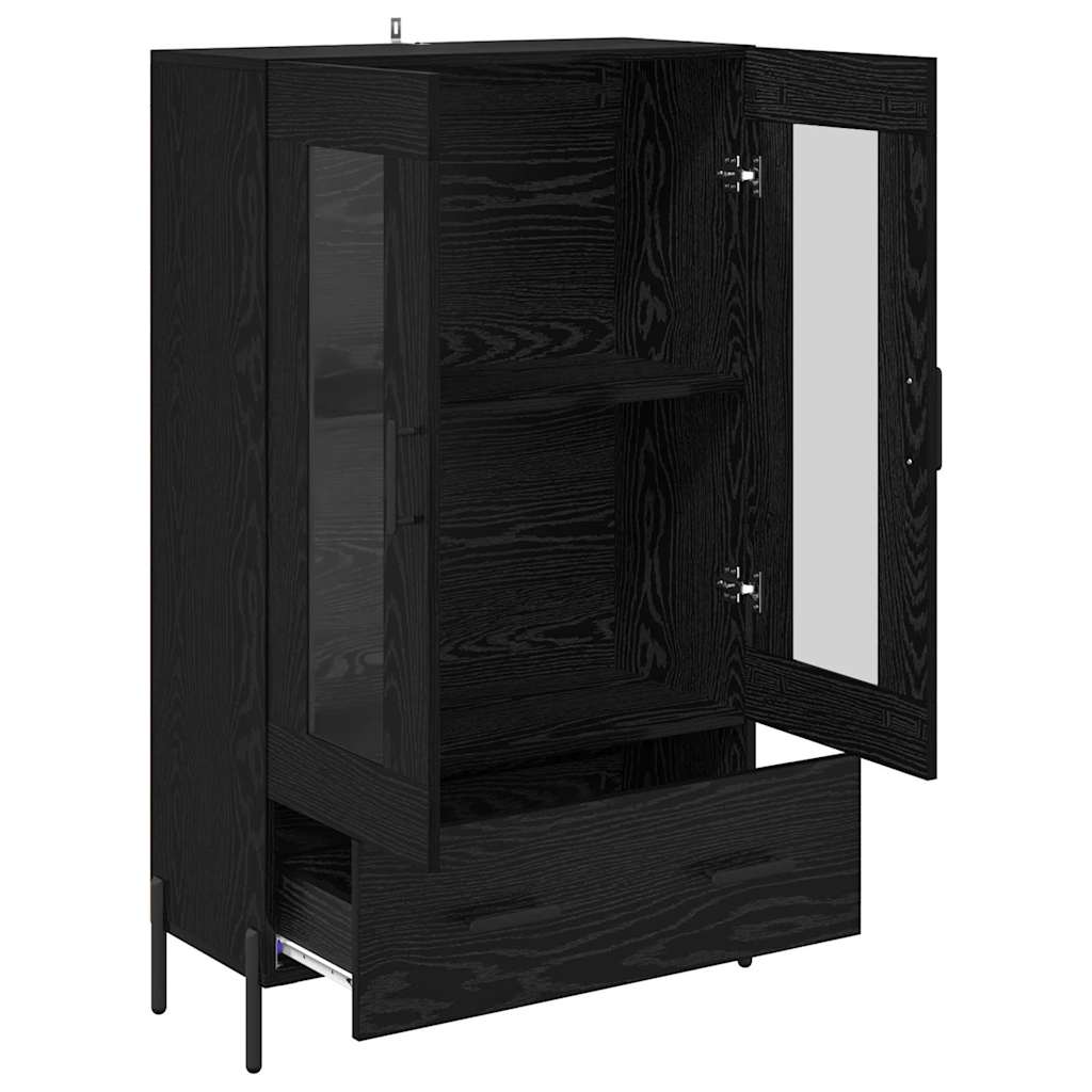 Highboard CORONA Schwarz Eichen-Optik 69,5 x 31 x 115 cm