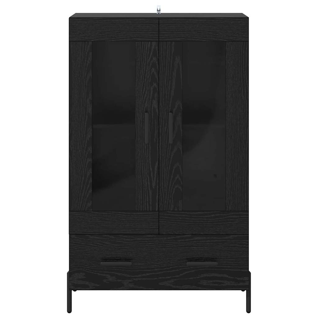 Highboard CORONA Schwarz Eichen-Optik 69,5 x 31 x 115 cm