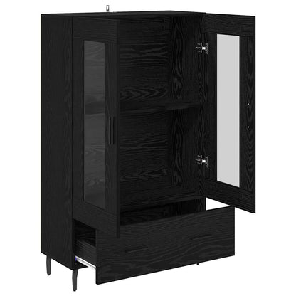Highboard Schwarz Eichen-Optik 69,5 x 31 x 115 cm Holzwerkstoff