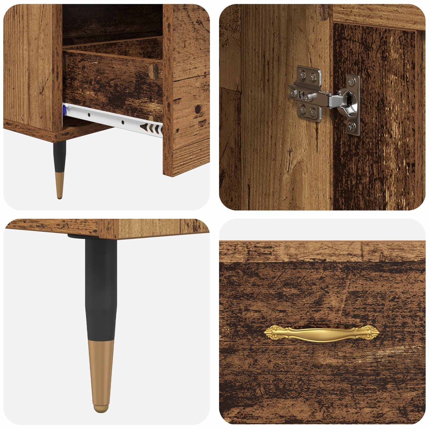 Highboard Altholz 69,5 x 31 x 115 cm Holzwerkstoff