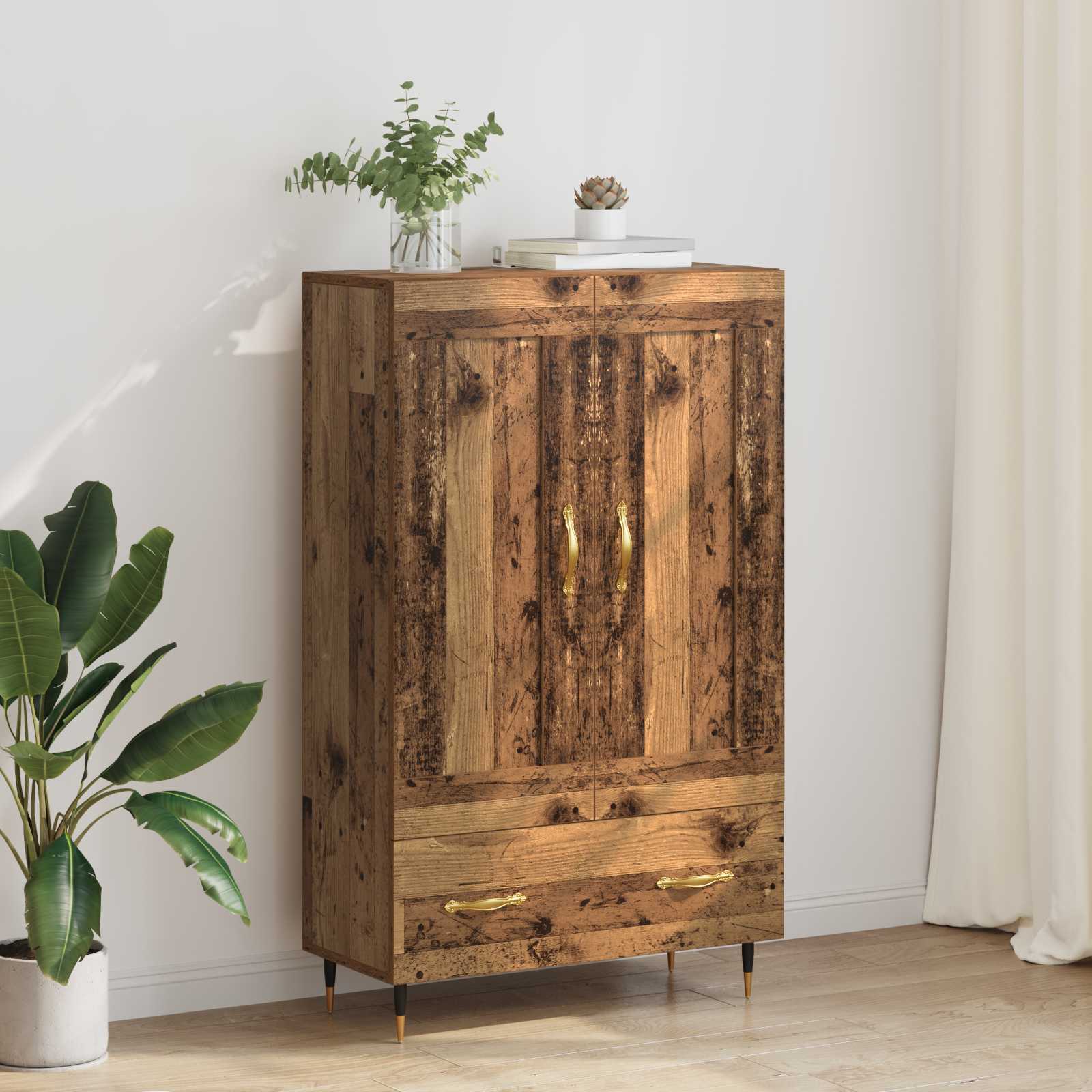 Highboard Altholz 69,5 x 31 x 115 cm Holzwerkstoff