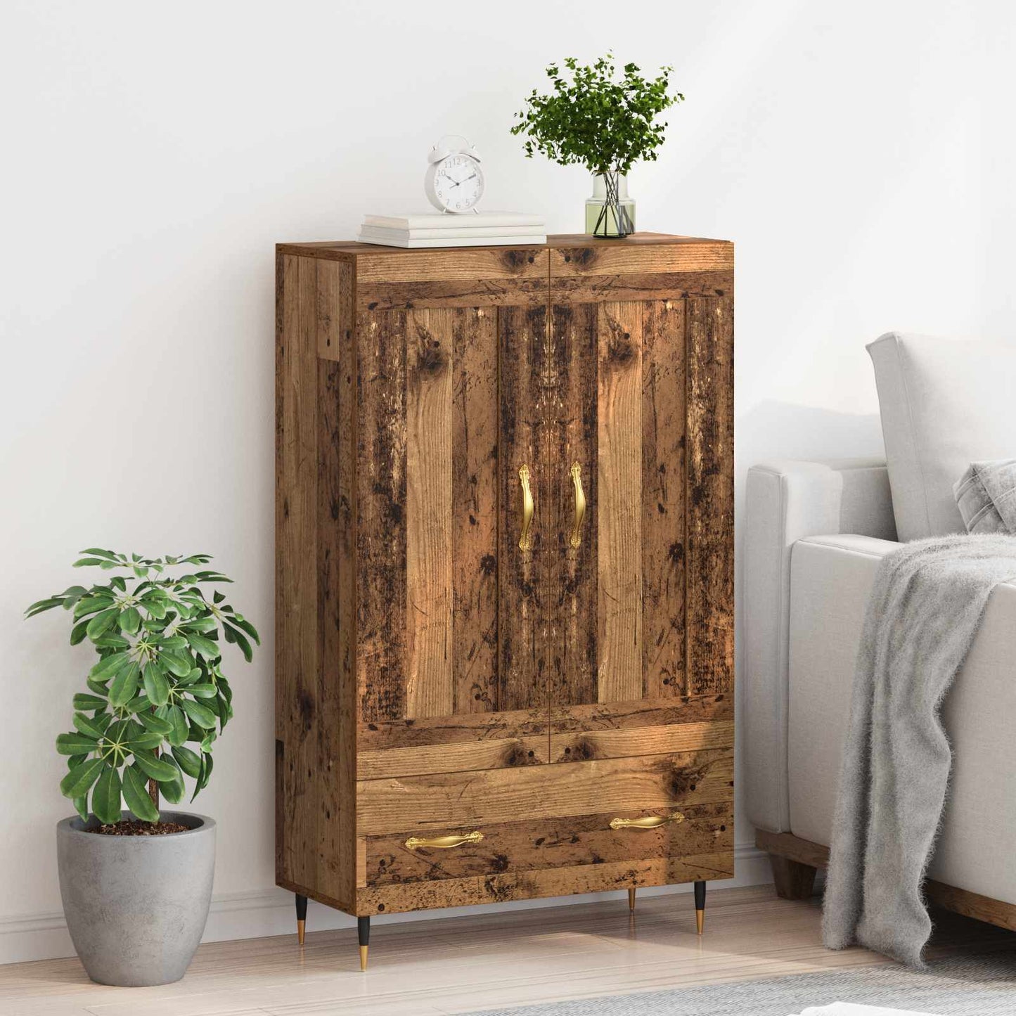 Highboard Altholz 69,5 x 31 x 115 cm Holzwerkstoff