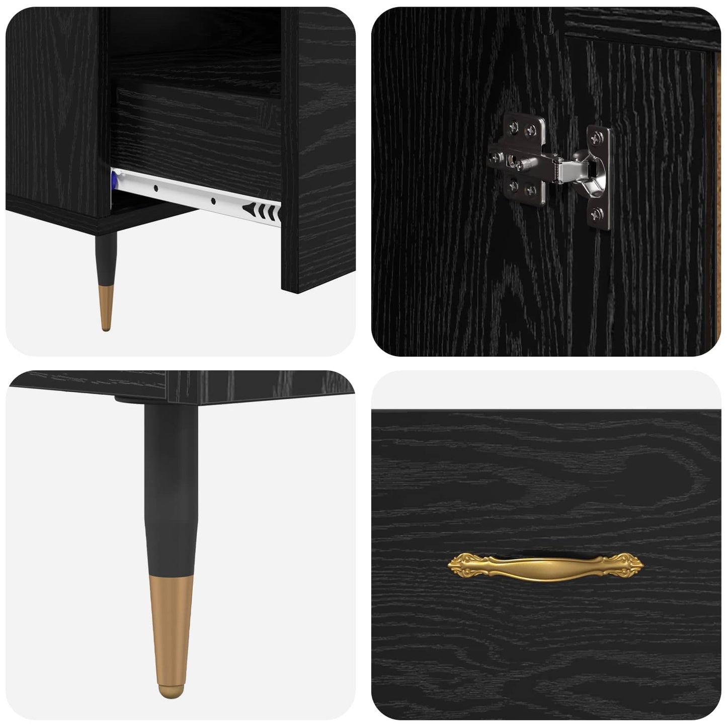 Highboard Schwarz Eichen-Optik 69,5 x 31 x 115 cm Holzwerkstoff