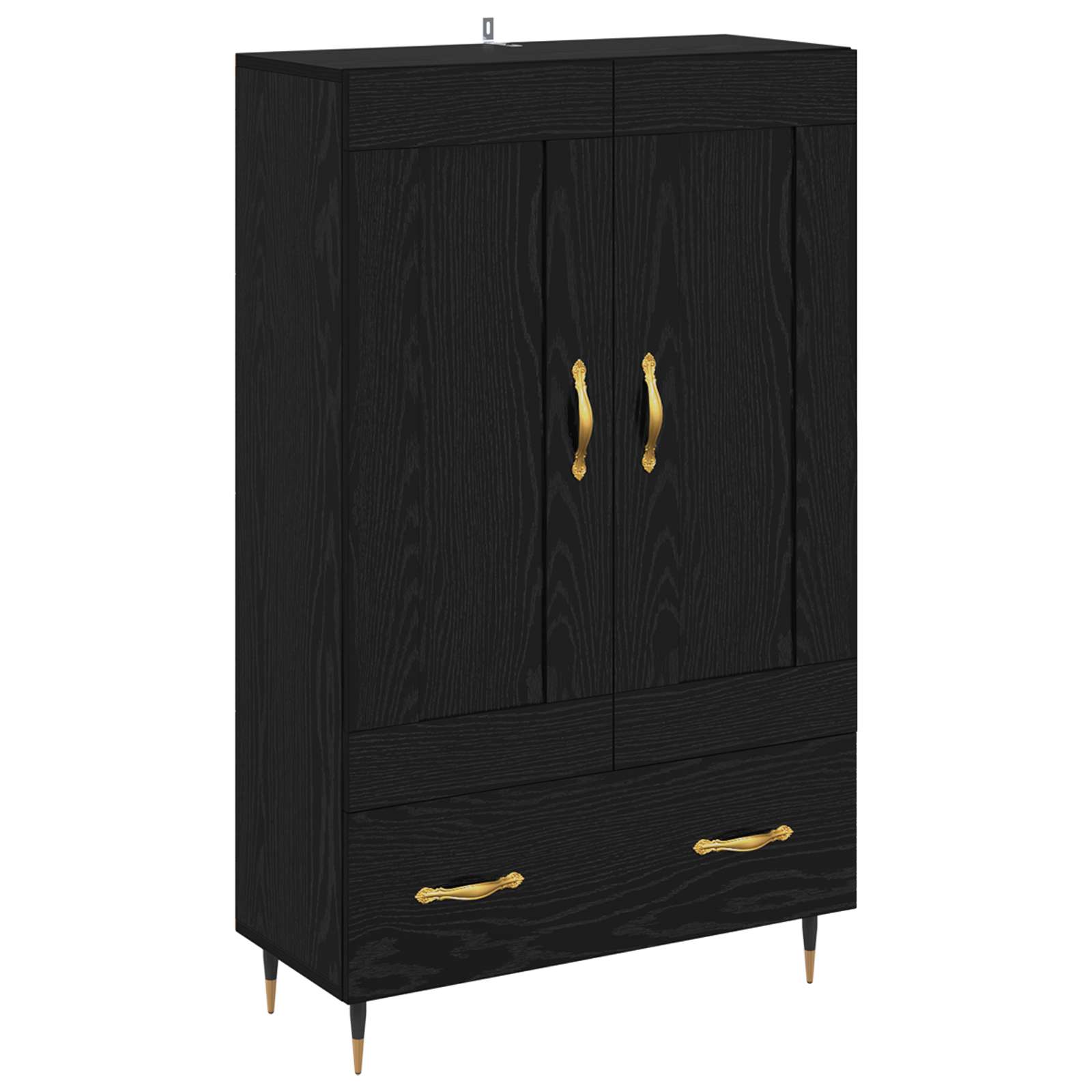 Highboard Schwarz Eichen-Optik 69,5 x 31 x 115 cm Holzwerkstoff