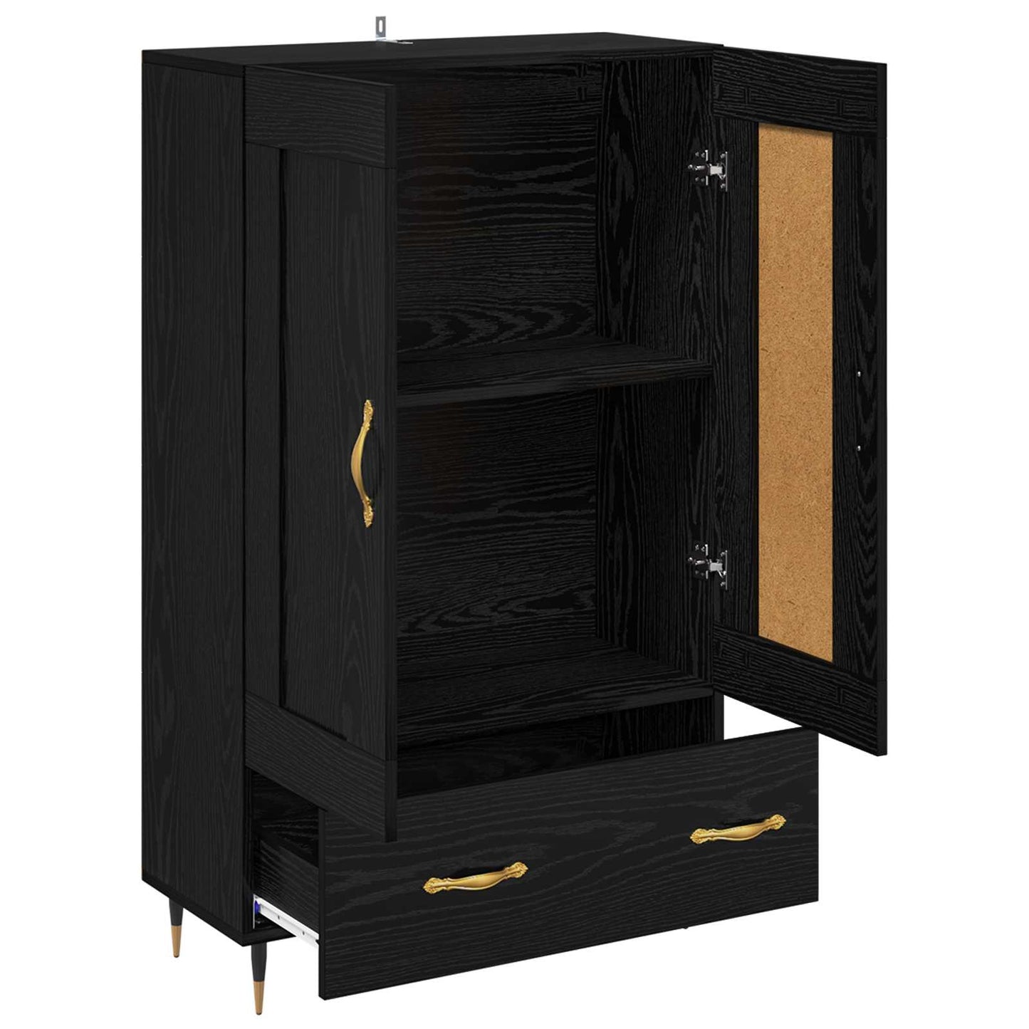 Highboard Schwarz Eichen-Optik 69,5 x 31 x 115 cm Holzwerkstoff