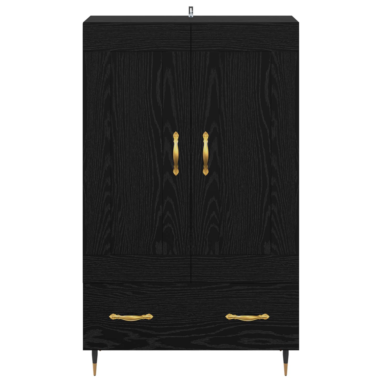 Highboard Schwarz Eichen-Optik 69,5 x 31 x 115 cm Holzwerkstoff