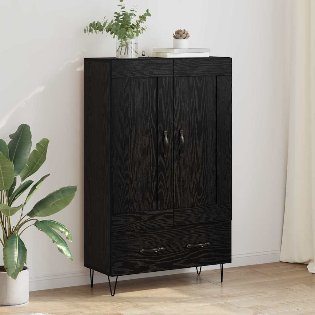 Highboard Schwarz Eichen-Optik 69,5 x 31 x 115 cm Holzwerkstoff