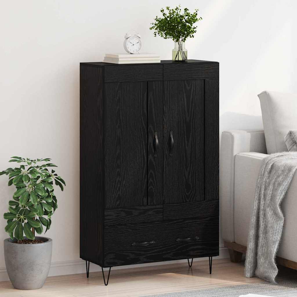 Highboard Schwarz Eichen-Optik 69,5 x 31 x 115 cm Holzwerkstoff