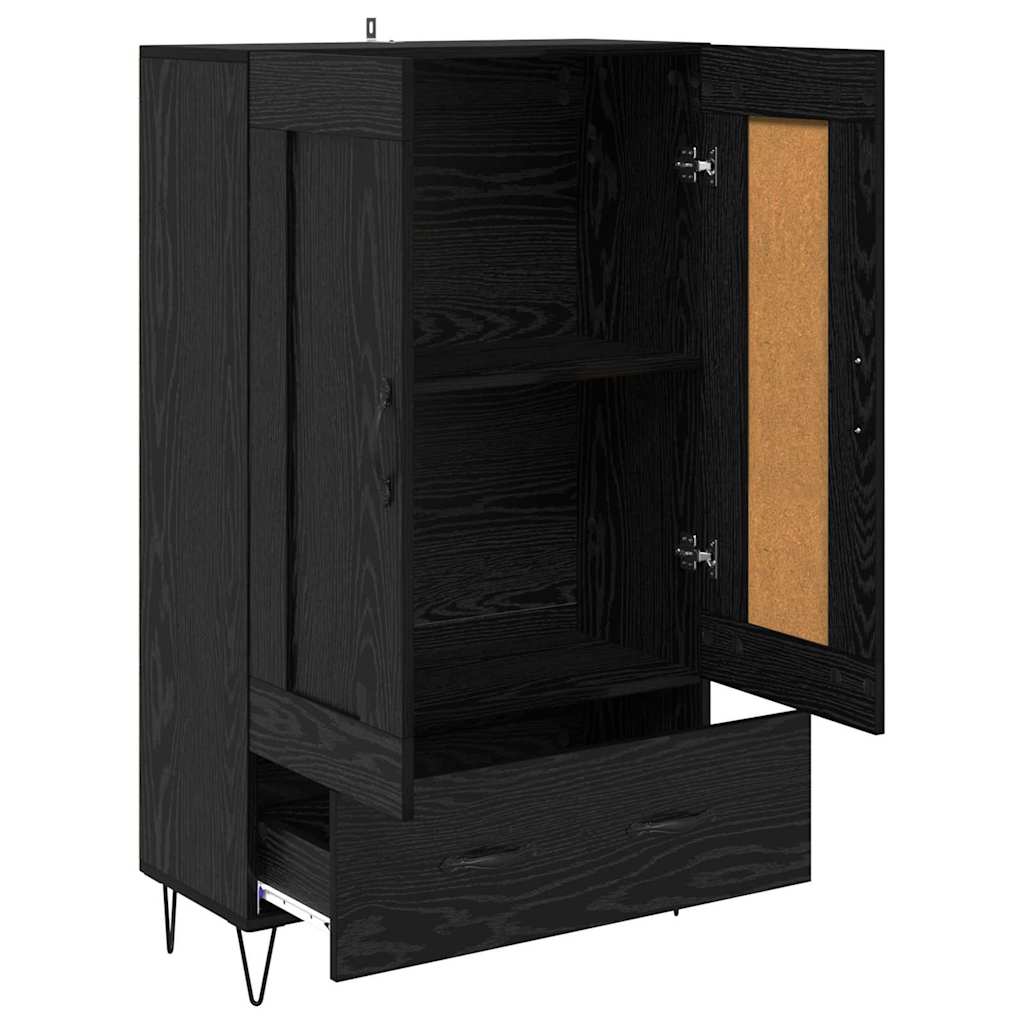 Highboard Schwarz Eichen-Optik 69,5 x 31 x 115 cm Holzwerkstoff