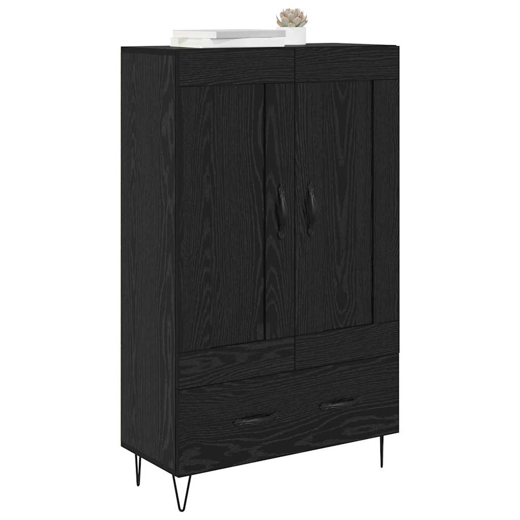 Highboard Schwarz Eichen-Optik 69,5 x 31 x 115 cm Holzwerkstoff