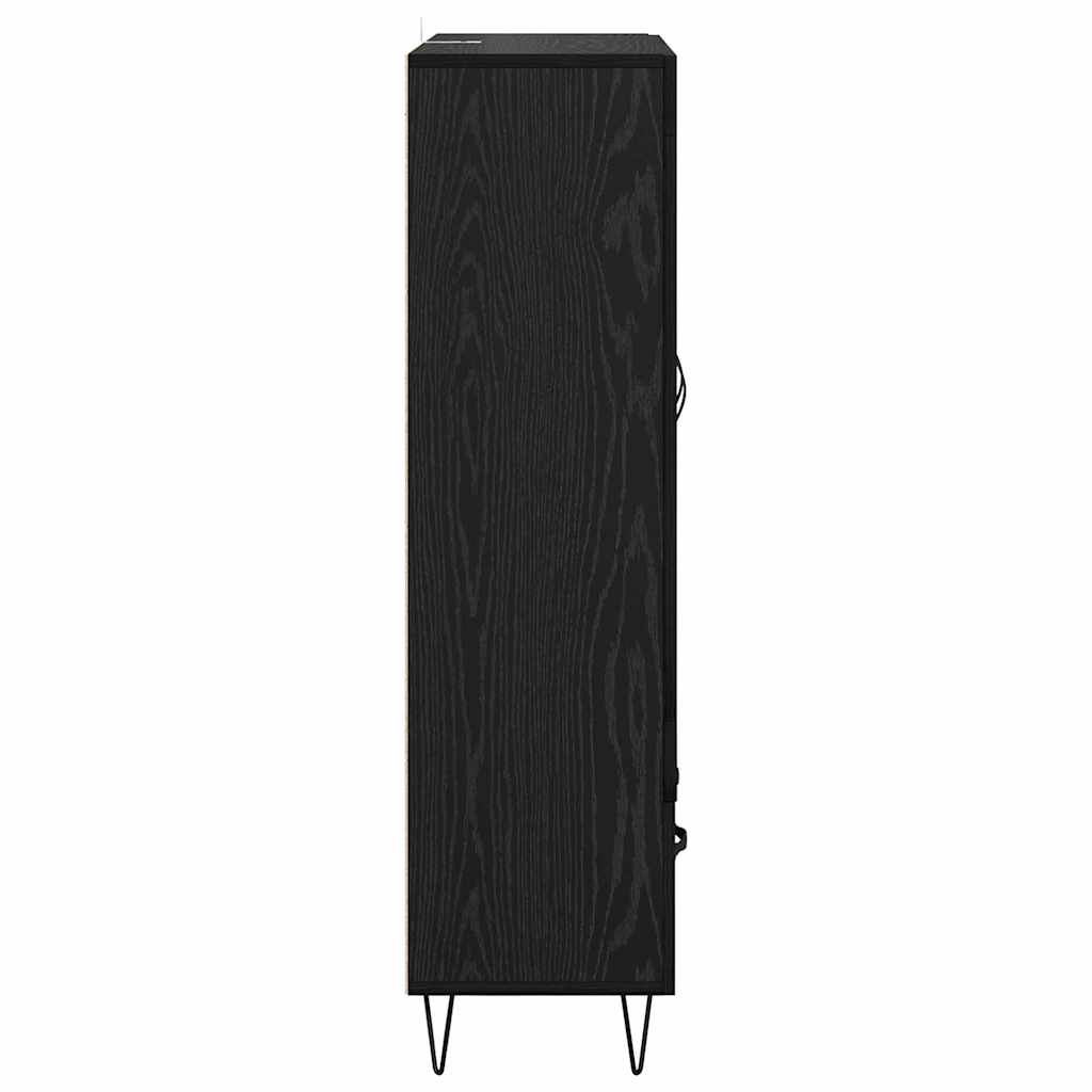 Highboard Schwarz Eichen-Optik 69,5 x 31 x 115 cm Holzwerkstoff