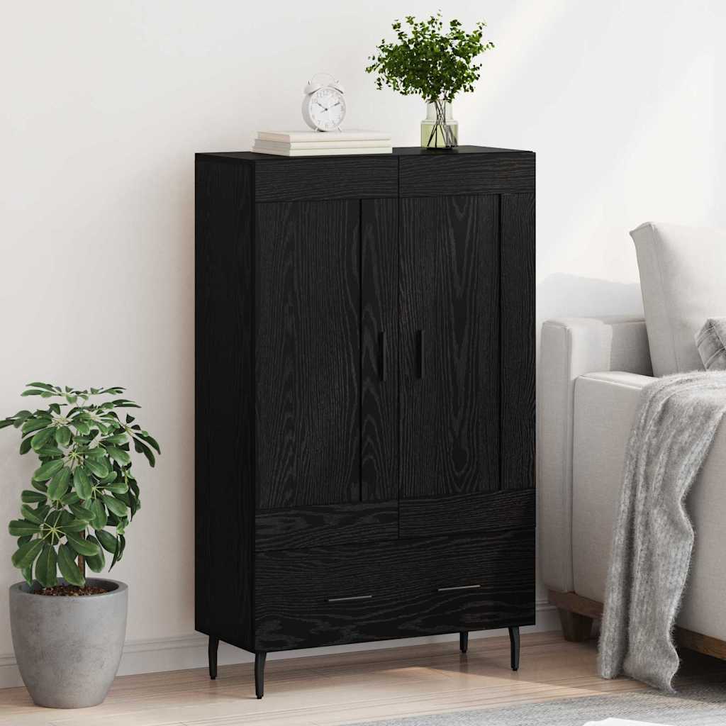 Highboard Schwarz Eichen-Optik 69,5 x 31 x 115 cm Holzwerkstoff