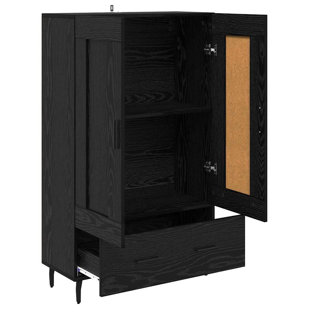 Highboard Schwarz Eichen-Optik 69,5 x 31 x 115 cm Holzwerkstoff