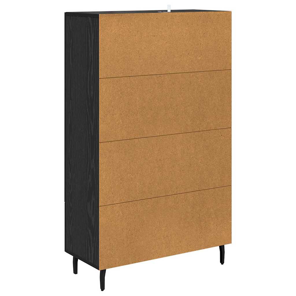 Highboard Schwarz Eichen-Optik 69,5 x 31 x 115 cm Holzwerkstoff